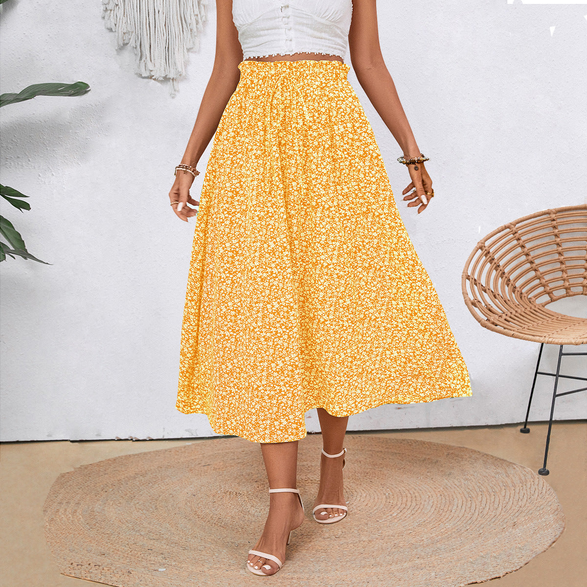Damen Maxirock mit floralem Muster Stalluxe