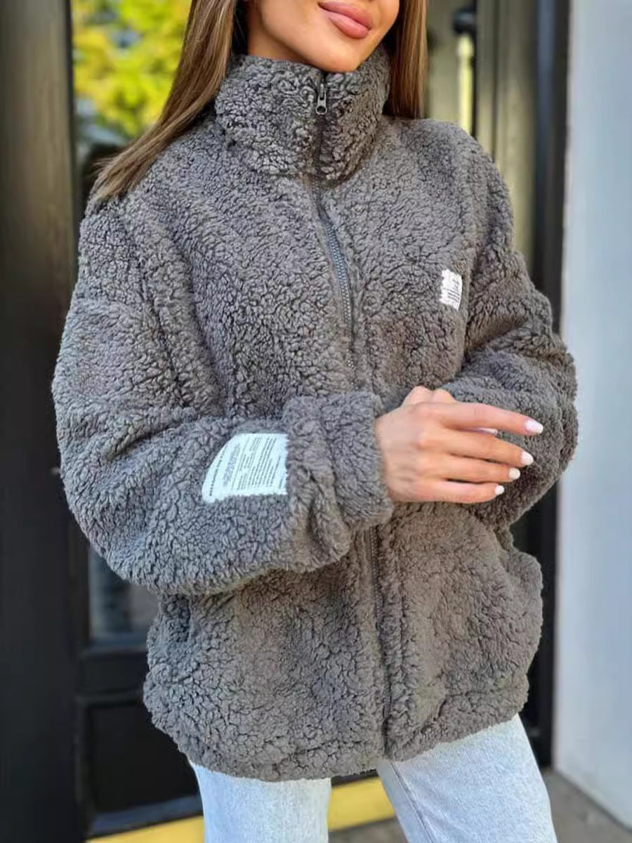 Women's Fleece Zip-Up Jacket Stalluxe