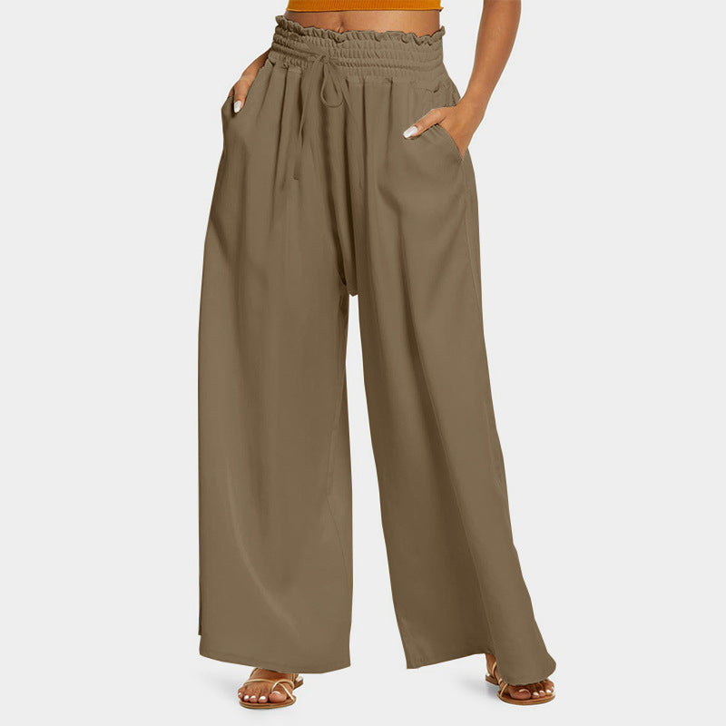 Damen Weite-Leg Hohe Taille Hose Stalluxe