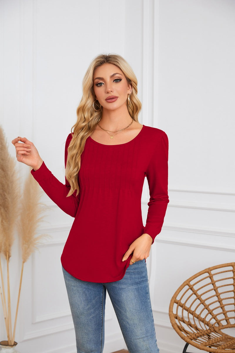 Damen elegante und bequeme Bluse mit Rippenstruktur Stalluxe