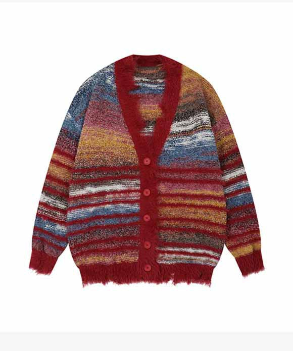 Damen Strickjacke mit farbenfrohem Muster und weichem Material Stalluxe