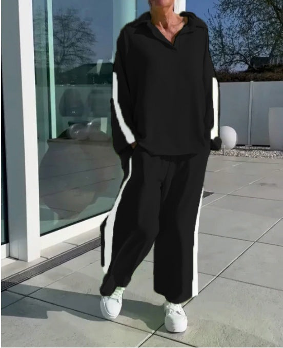 Damen entspannter Freizeitanzug mit Hemd und weiter Hose Stalluxe