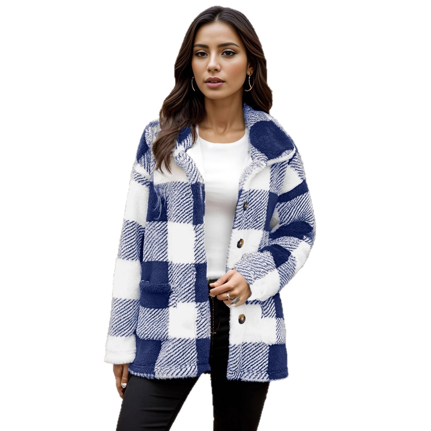 Damen Gemusterte Fleecejacke mit komfortablem Schnitt und großen Taschen Stalluxe