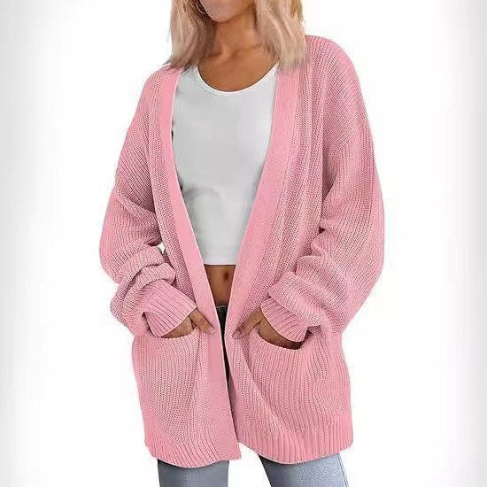 Damen Lässiger Strickcardigan mit oversized Schnitt und praktischen Taschen Stalluxe