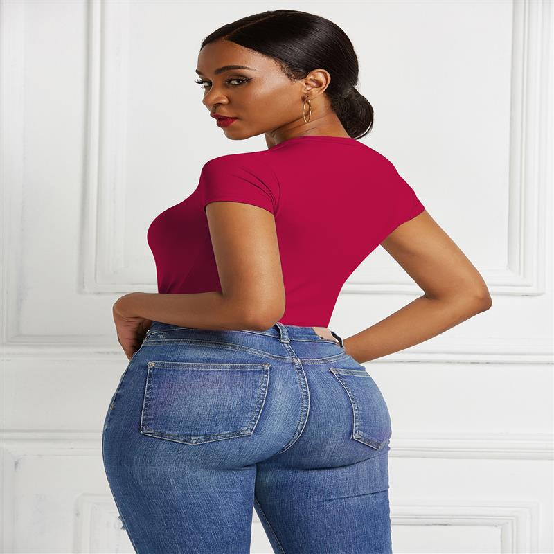 Damen figurbetontes T-Shirt mit kurzem Arm Stalluxe