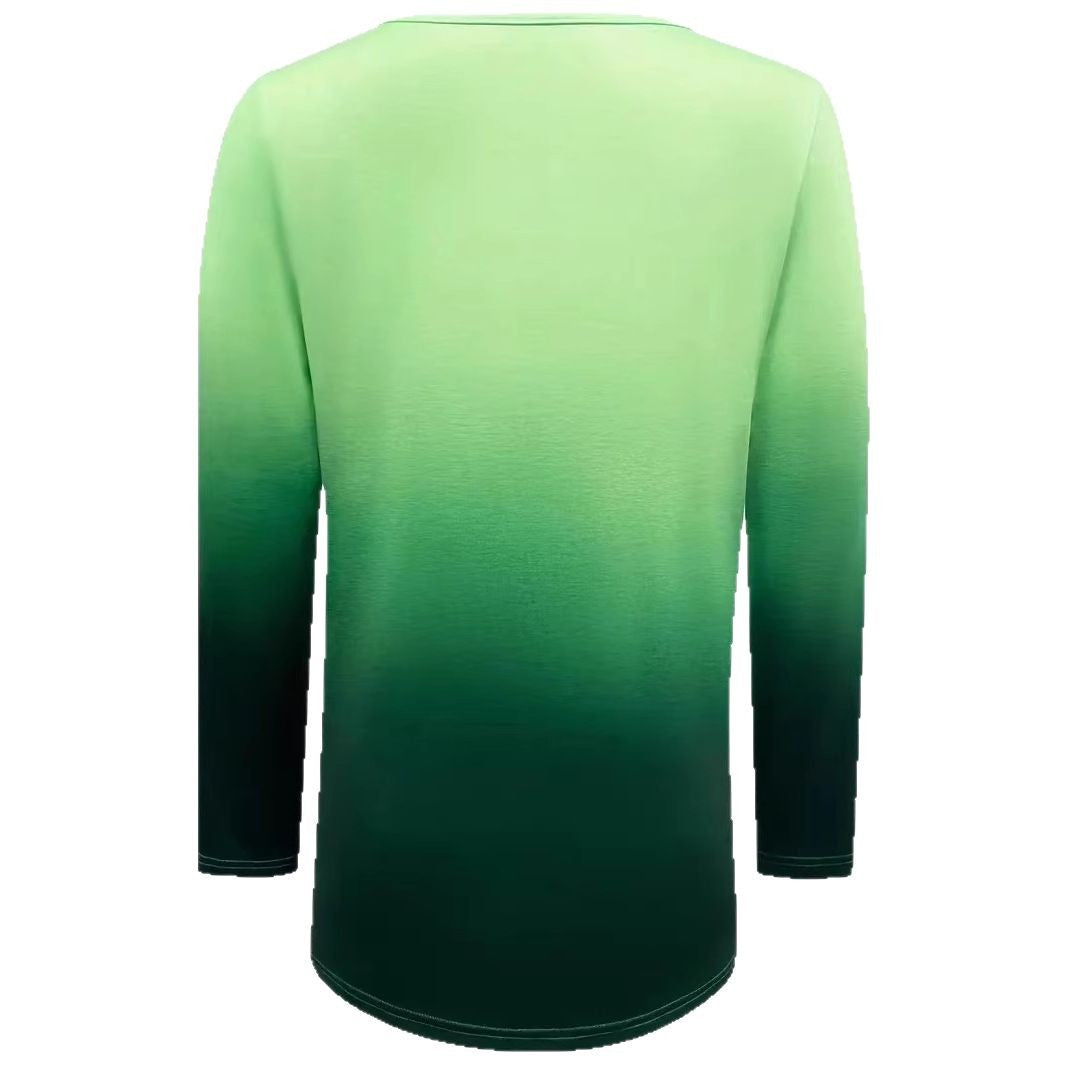 Damen Langarmshirt mit V-Ausschnitt und Farbverlauf Stalluxe