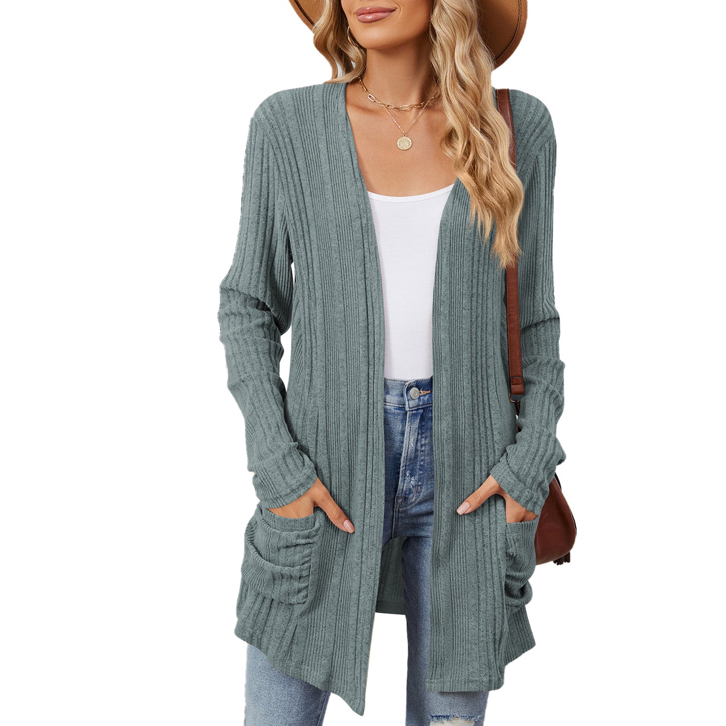 Damen lässiger Strickcardigan Stalluxe