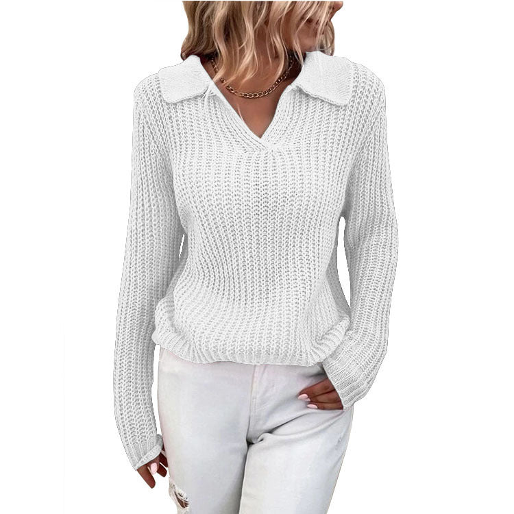 Damen Strickpullover mit schickem Kragen und lässigem Schnitt Stalluxe