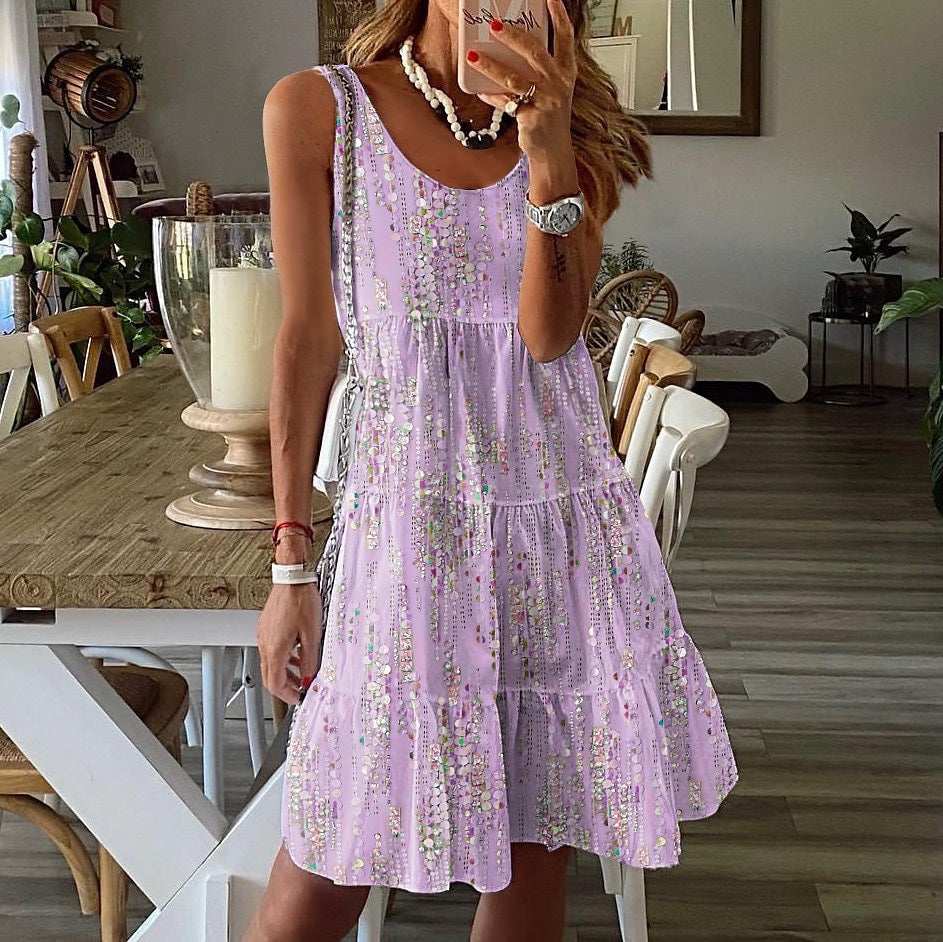 Damen Bohemian Stil Gestuftes Sommerkleid Stalluxe