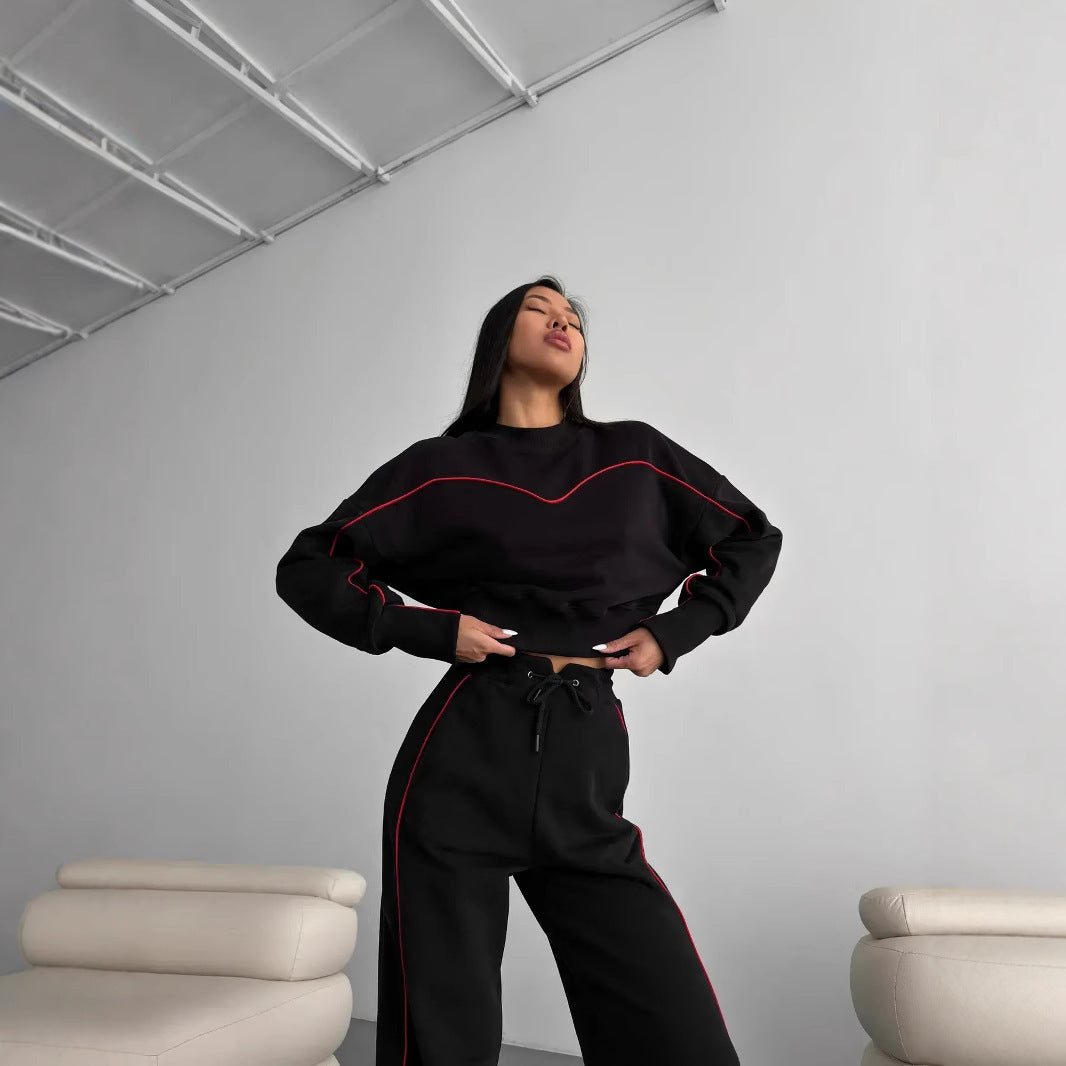 Damen Stylishes Sweatshirt und weite Hose Set Stalluxe