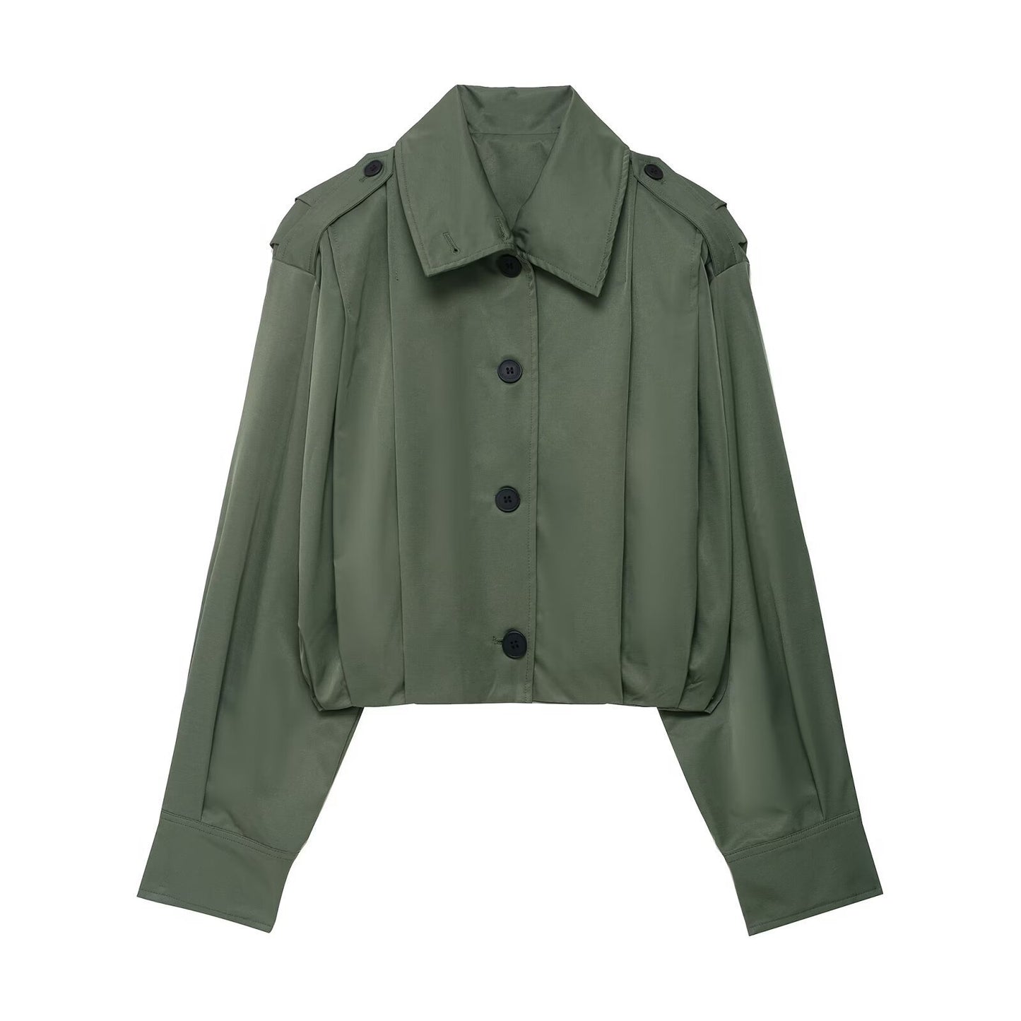 Damen cropped Blusenjacke mit elegantem Schnitt und Knopfdetails Stalluxe
