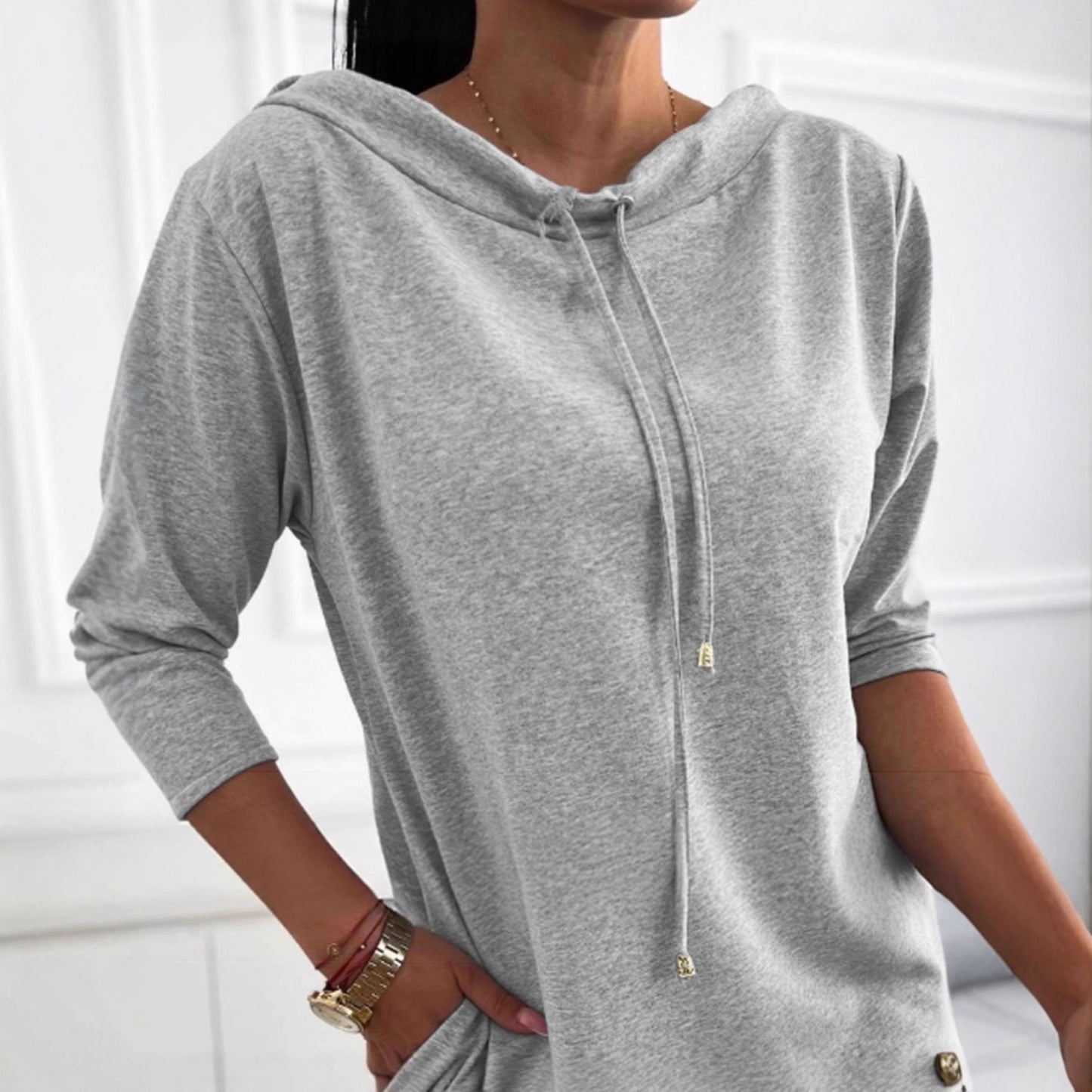 Damen lässiges Kapuzenkleid Stalluxe