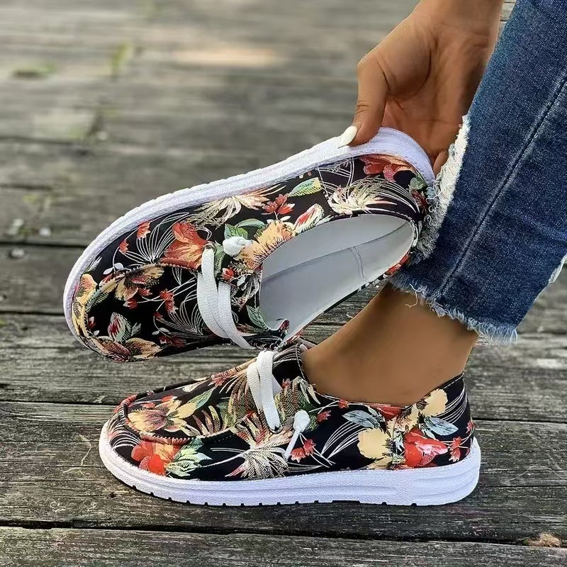 Damen Designer Freizeit-Sneaker mit floralem Muster und bequemer Sohle Stalluxe