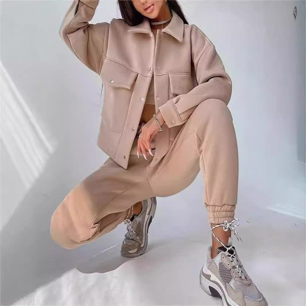 Damen Freizeit-Jogginganzug mit lässiger Passform und praktischen Taschen Stalluxe