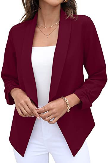 Women's Casual Open Front Blazer Stalluxe