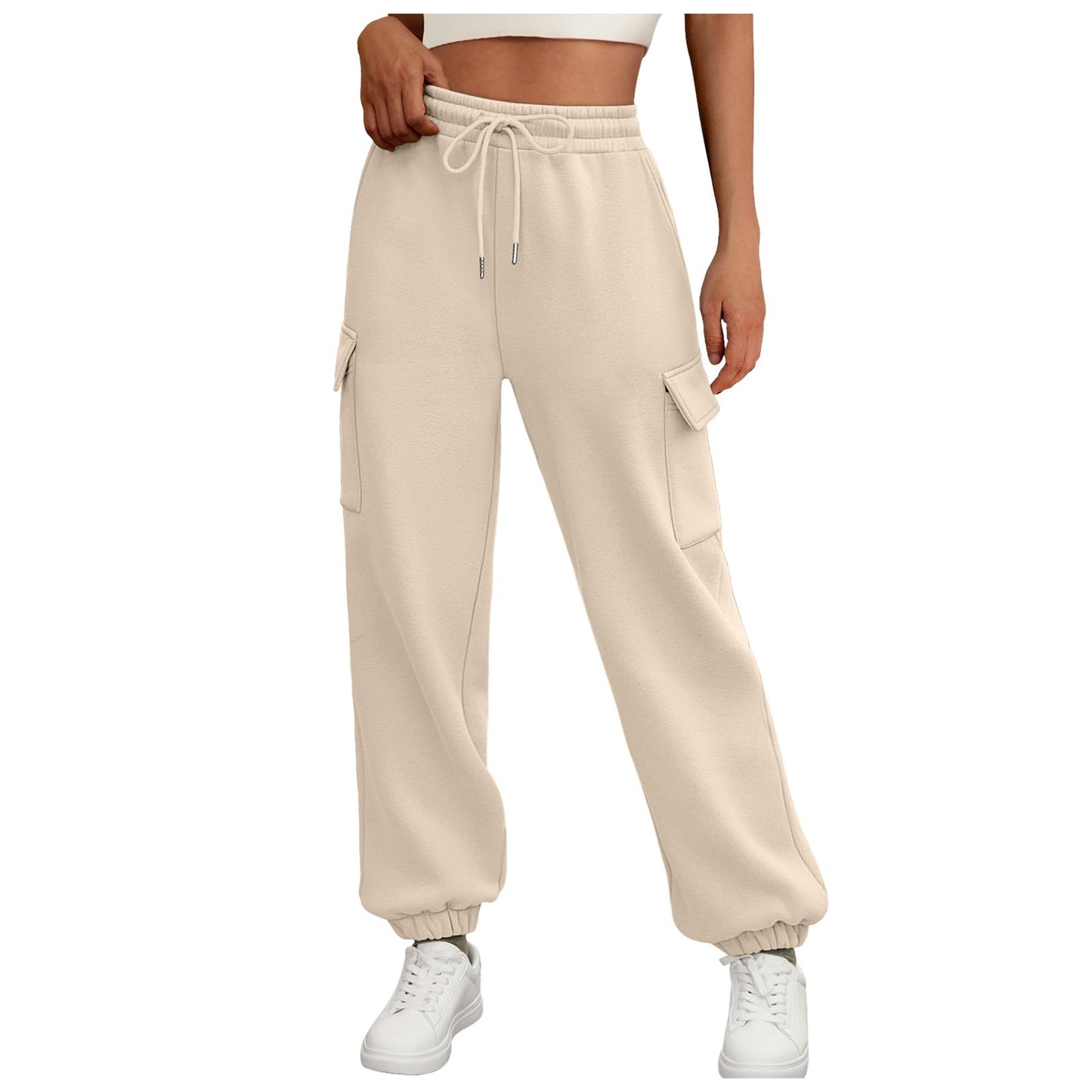 Damen Cargo-Hose mit Gummibund und seitlichen Taschen Stalluxe