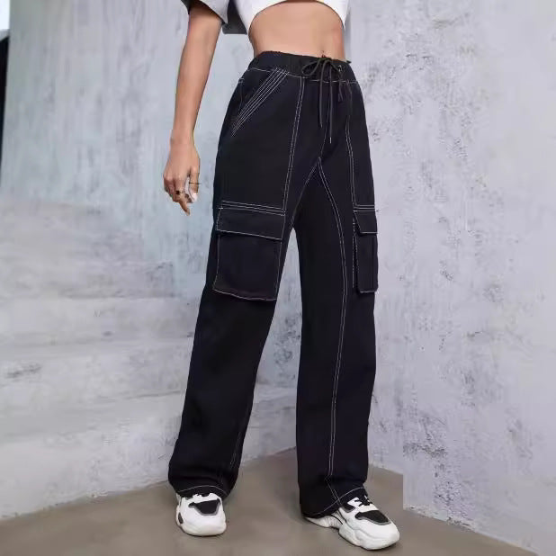 Damen Cargo-Hose mit weitem Bein und praktischen Seitentaschen Stalluxe