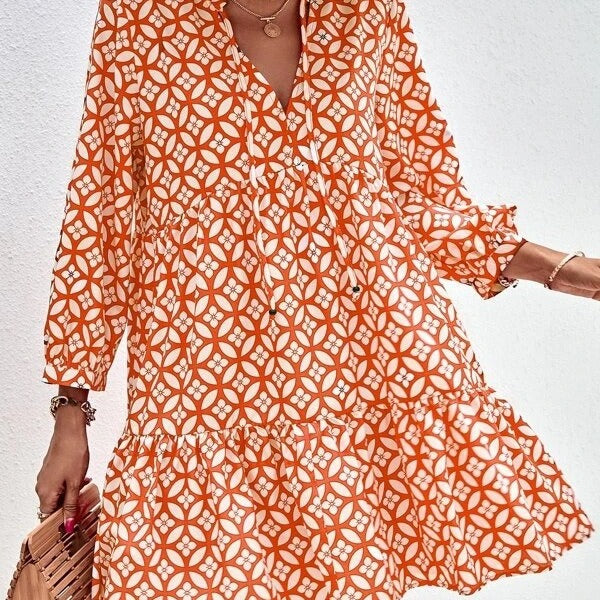 Damen Boho-Style Sommerkleid mit fließendem Schnitt und Rüschendetails Stalluxe