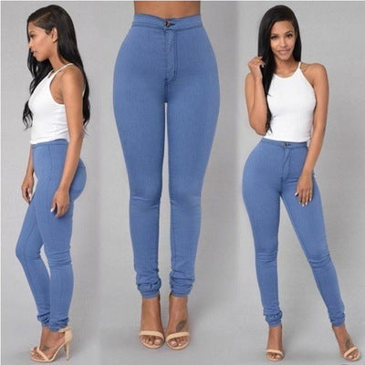 Damen Figurbetonte Jeanshose mit elastischem Taillenzug Stalluxe