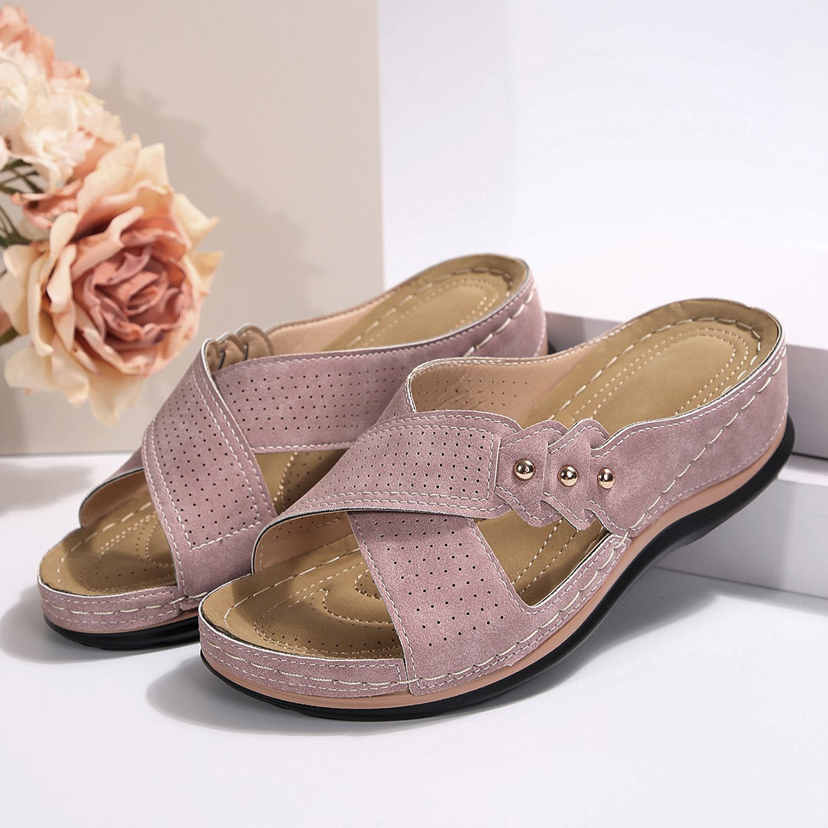 Damen Komfortable Riemensandalen mit atmungsaktiven Einsätzen und ergonomischer Sohle Stalluxe