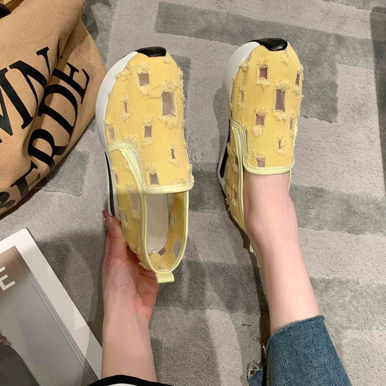 Damen Atmungsaktive Slip-On Sneakers mit stylischem Ausschnittdesign Stalluxe