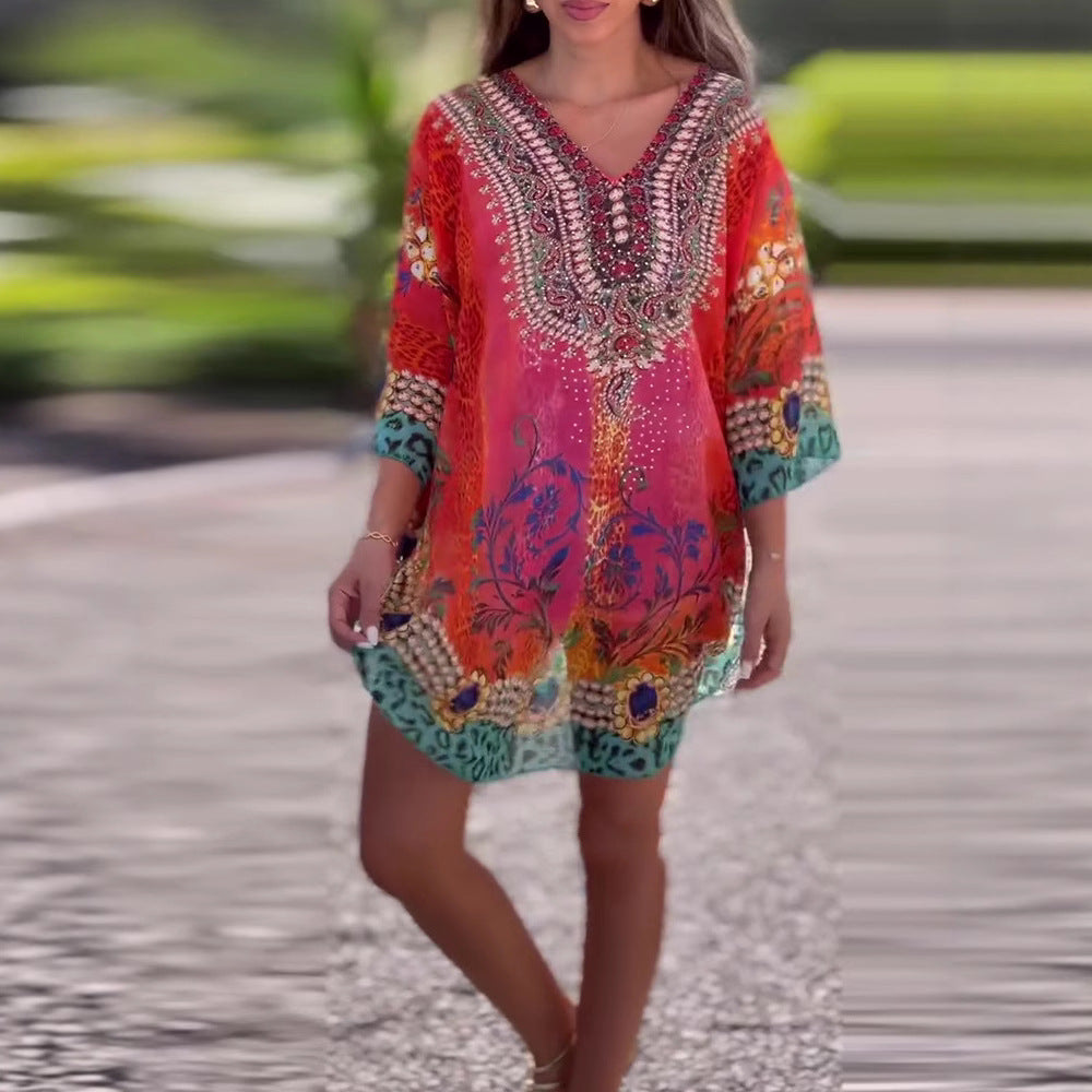 Frauen Bohemian Kaftan Kleid Stalluxe