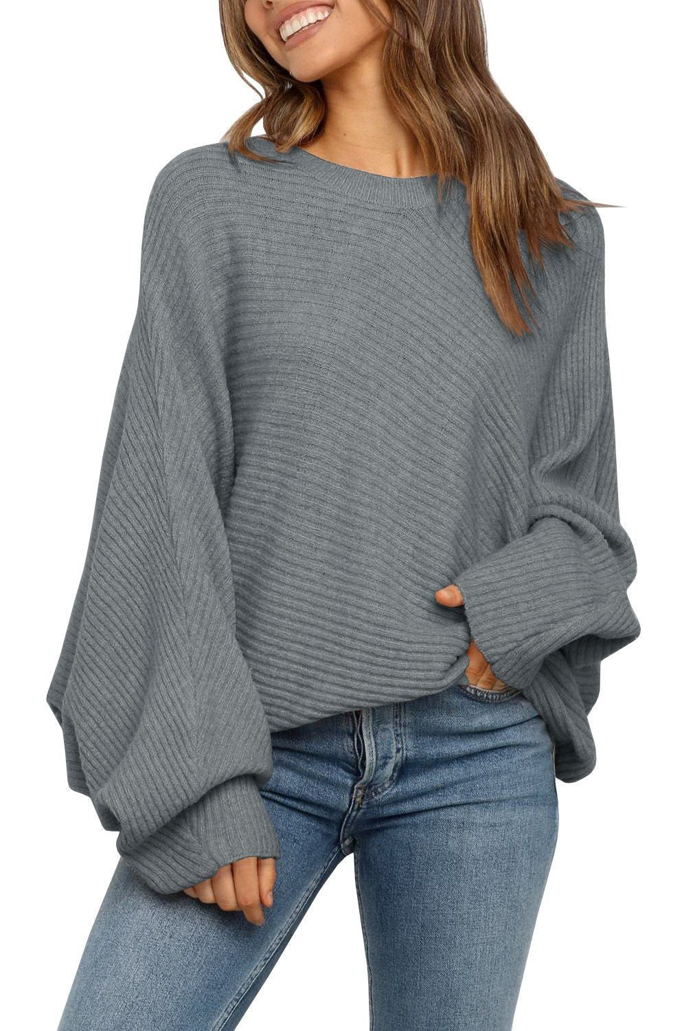 Damen Bequemer oversized Strickpullover mit weit geschnittenen Ärmeln Stalluxe
