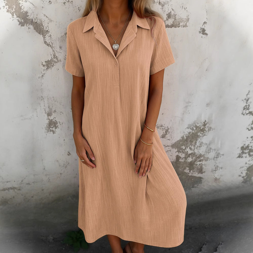Damen Hemdkleid aus leichtem Stoff mit Knopfdetails Stalluxe