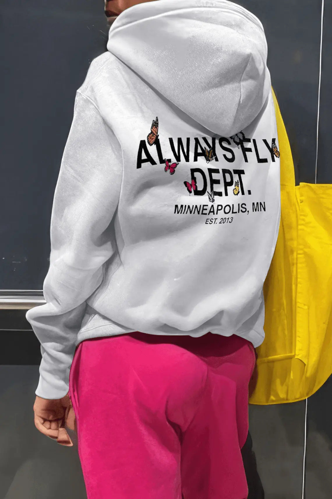 Damen Kapuzenpullover mit buntem Schmetterlingsdruck Stalluxe