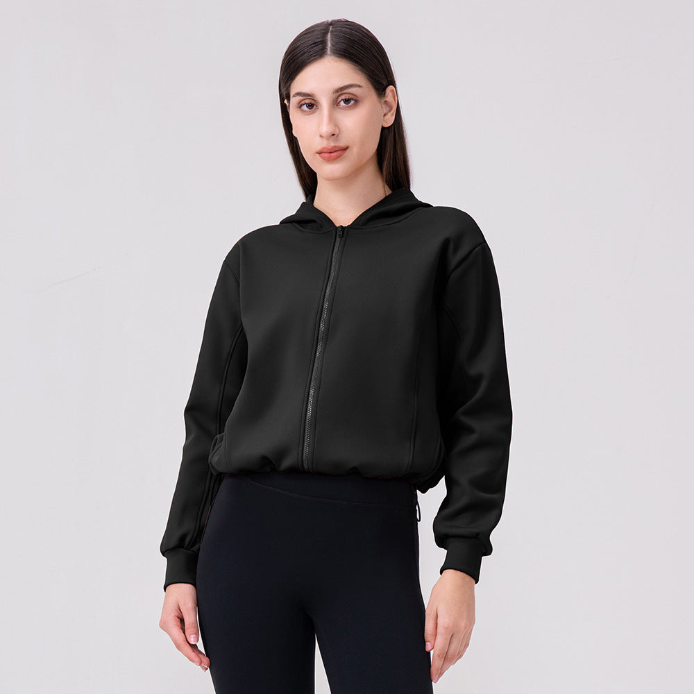 Damen sportliche Kapuzenjacke mit modischem Schnitt und elastischem Bund Stalluxe