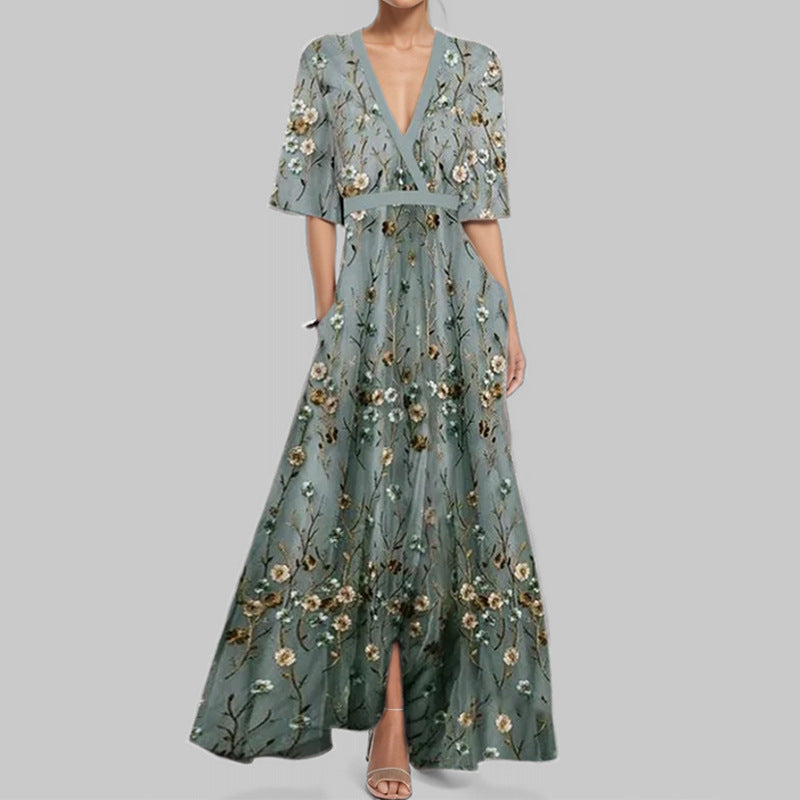 Damen Maxikleid mit floralem Design Stalluxe