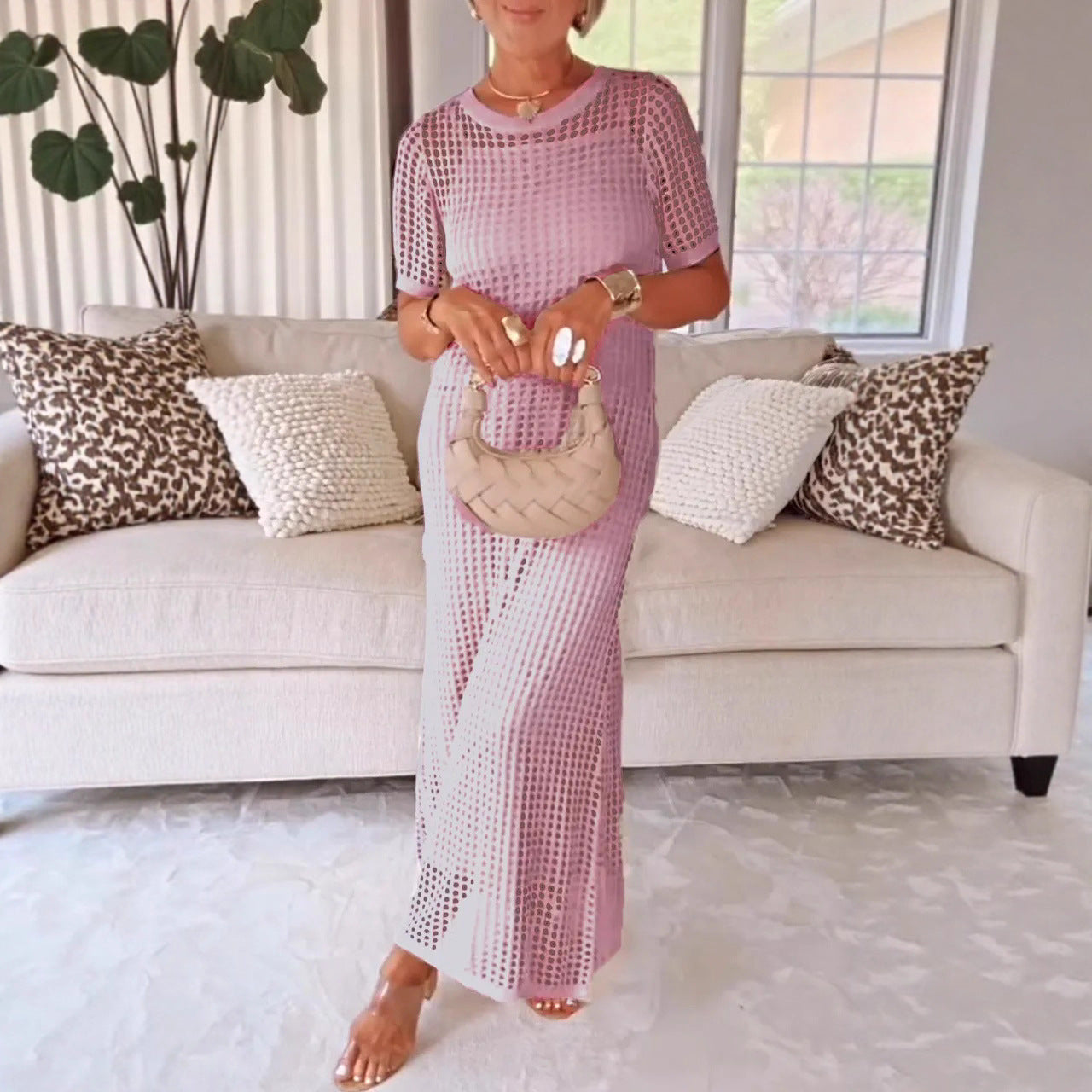 Women's Elegant Mesh Maxi Dress Stalluxe