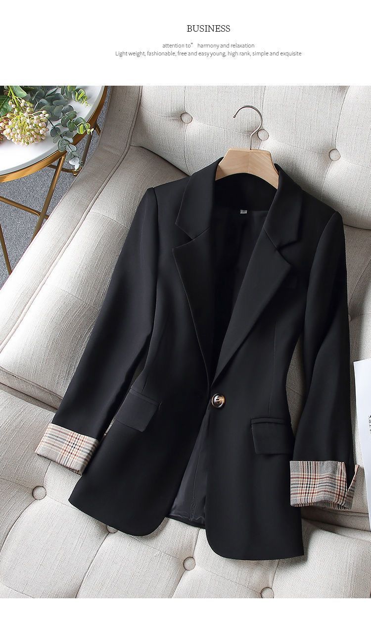 Damen klassische Blazerjacke mit ausgefallenen Ärmelaufschlägen Stalluxe