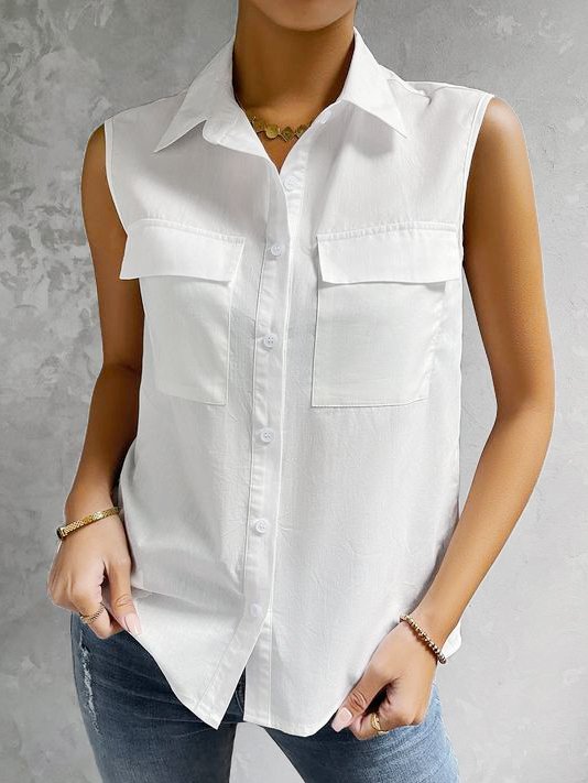 Damen ärmelloses Hemblusenshirt Stalluxe