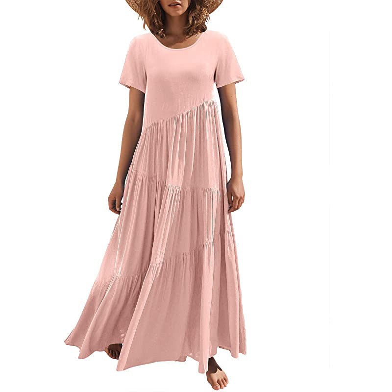 Damen Maxikleid mit lässiger Passform und fließendem Saum Stalluxe