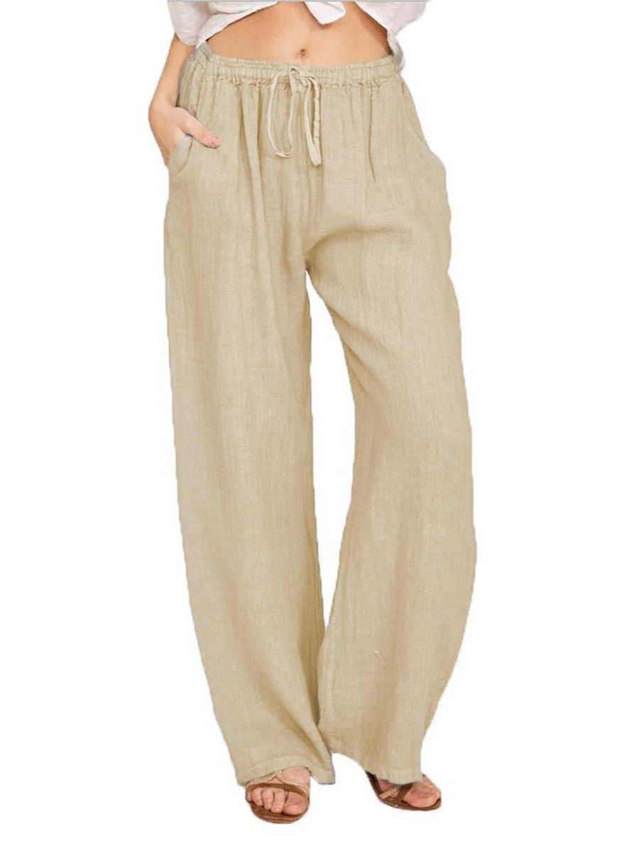 Damen Leinenhose mit weitem Bein und praktischen Seitentaschen Stalluxe