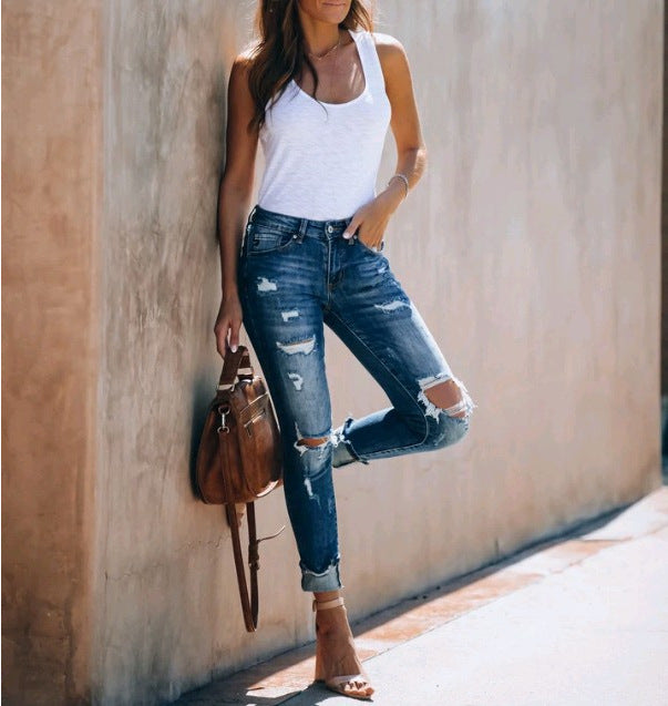 Damen Destroyed Jeans Stalluxe