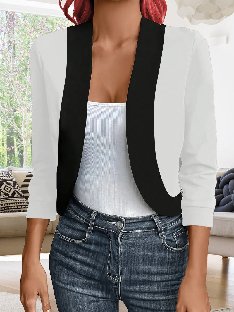 Damen eleganter Blazer mit kontrastierenden Einsätzen Stalluxe
