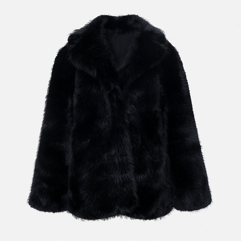 Damen Flauschige Kunstpelzjacke mit weiter Silhouette Stalluxe