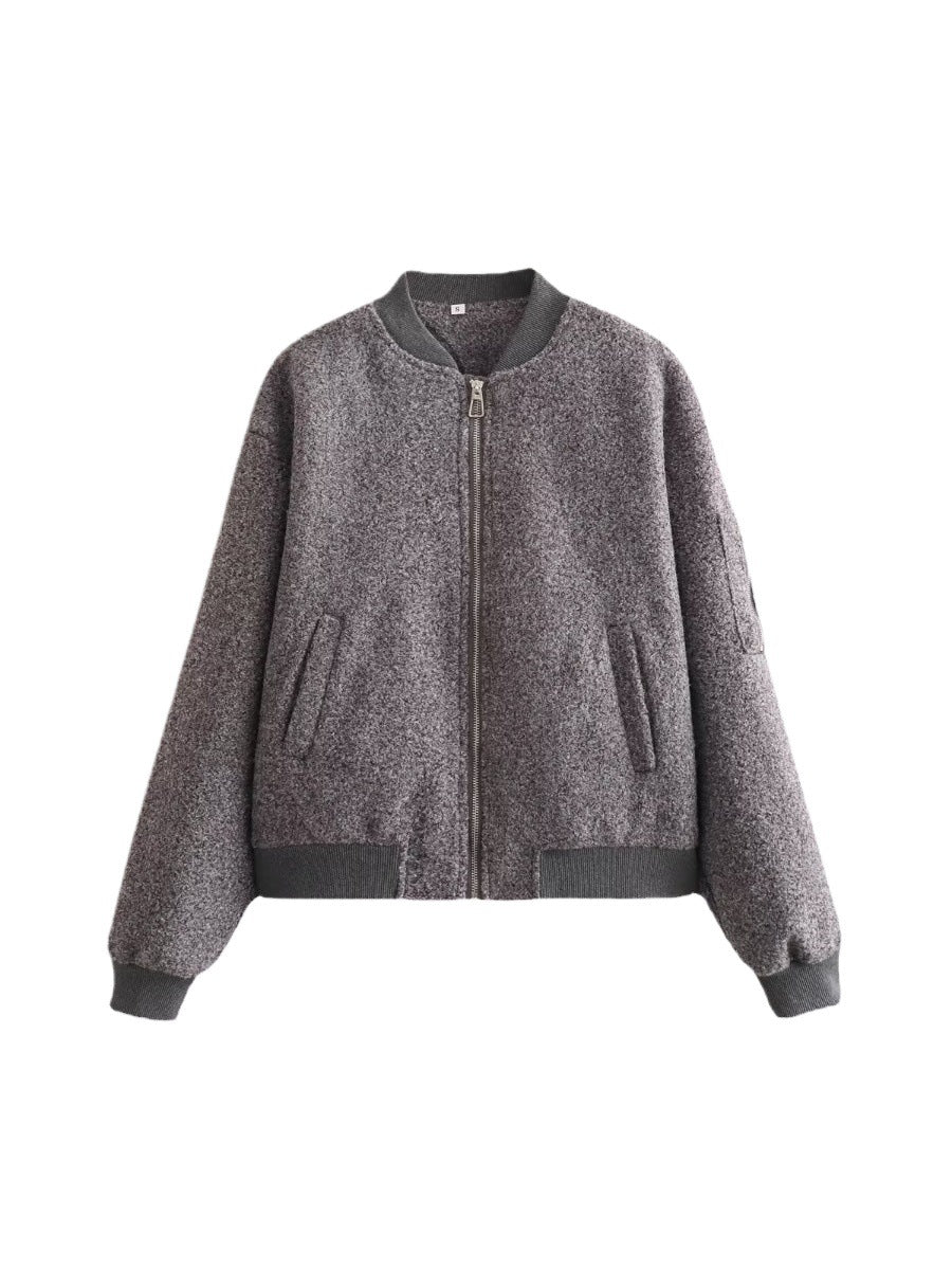 Damen stylische Bomberjacke aus hochwertigem Material mit elastischen Bündchen Stalluxe
