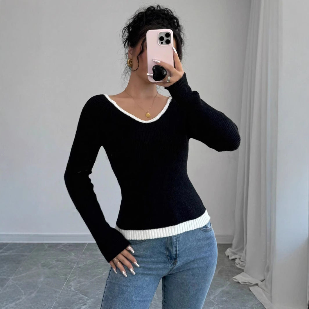 Damen Feinstrickpullover mit kontrastierendem Saum Stalluxe