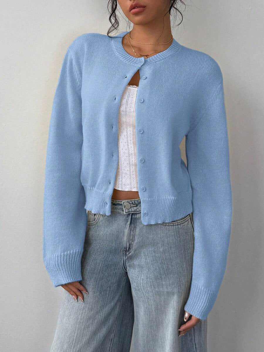 Damen Strickjacke mit feiner Textur und eleganter Knopfleiste Stalluxe