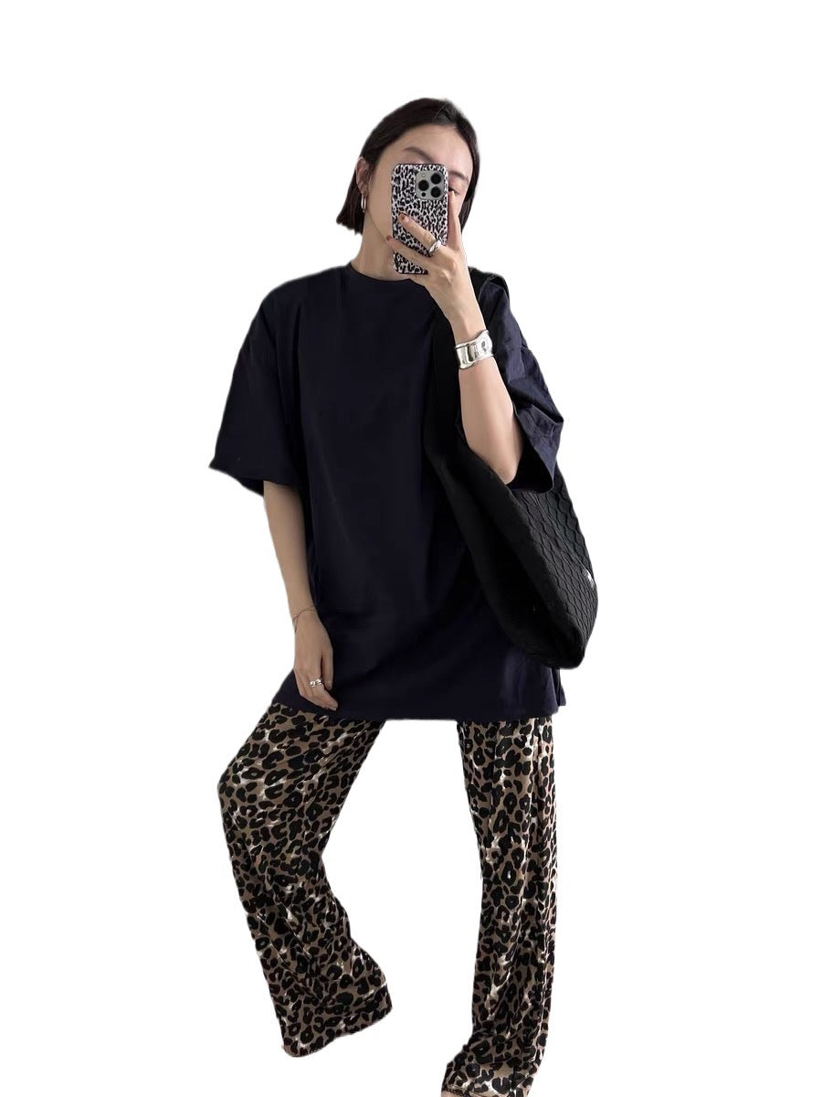 Damen Stylische Leoprint-Hosen im lässigen Schnitt Stalluxe