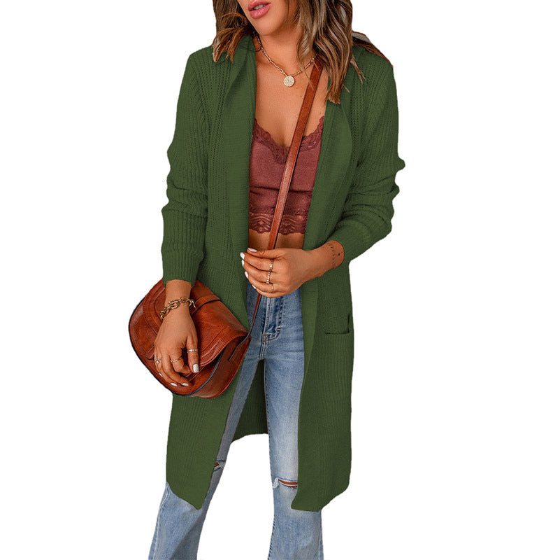 Damen Strickjacke mit tiefem V-Ausschnitt und praktischen Taschen Stalluxe