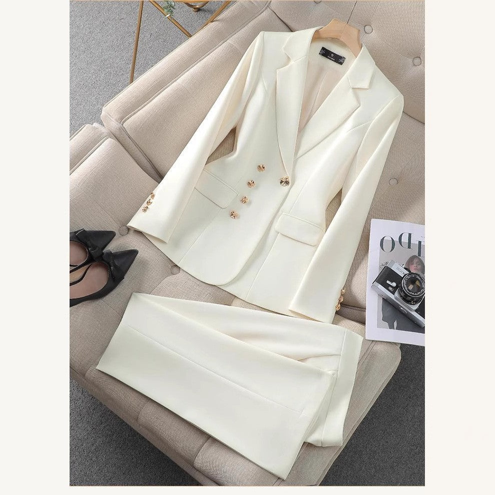 Damen Elegantes Business-Anzug-Set mit dekorativen Knopfdetails Stalluxe