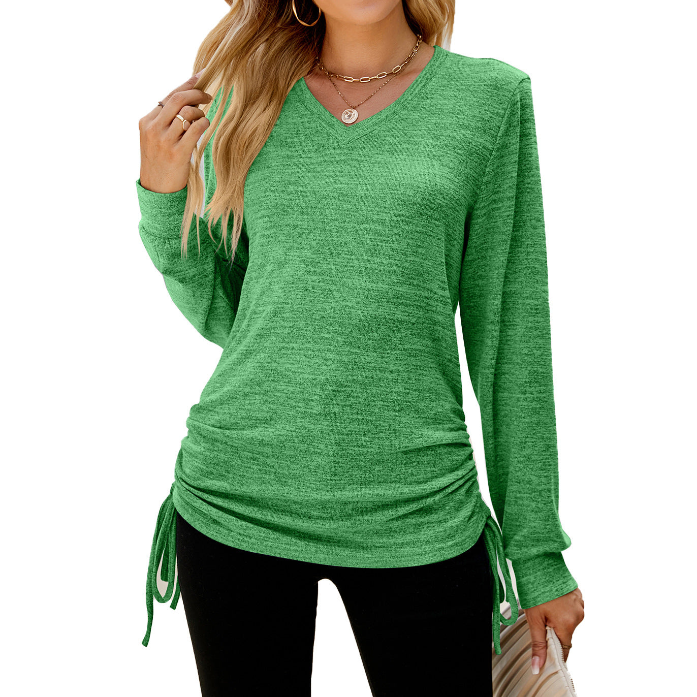 Damen Langarmshirt mit verstellbarem Bund Stalluxe