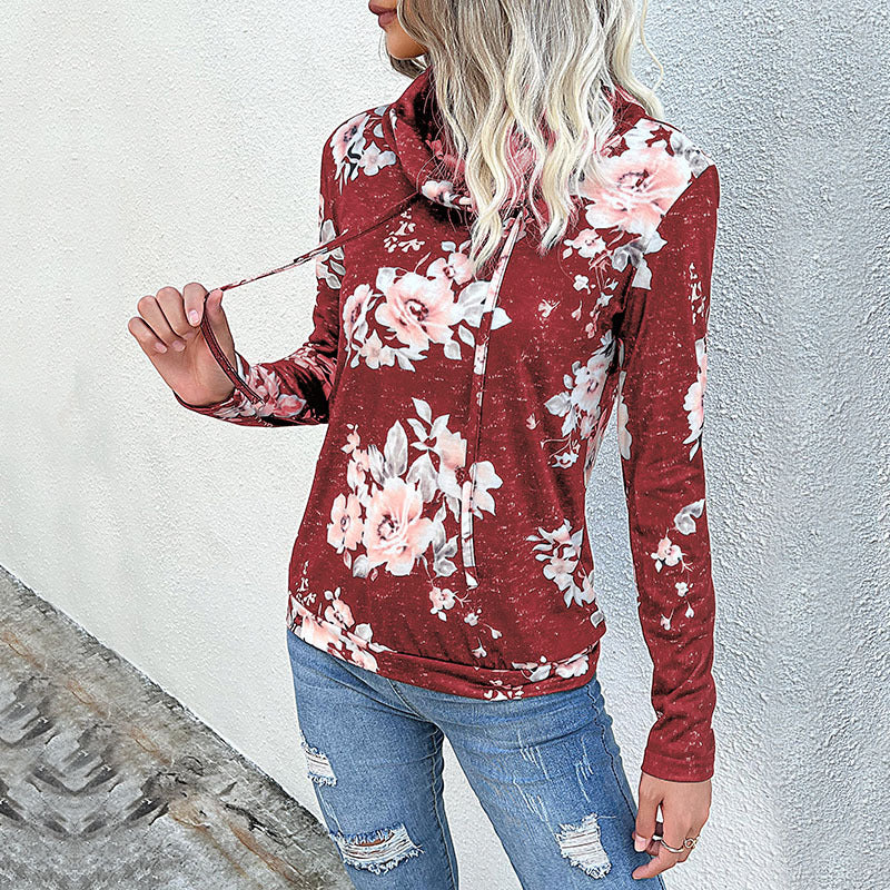 Damen gemütlicher Hoodie mit floralem Design und lässigem Schnitt Stalluxe