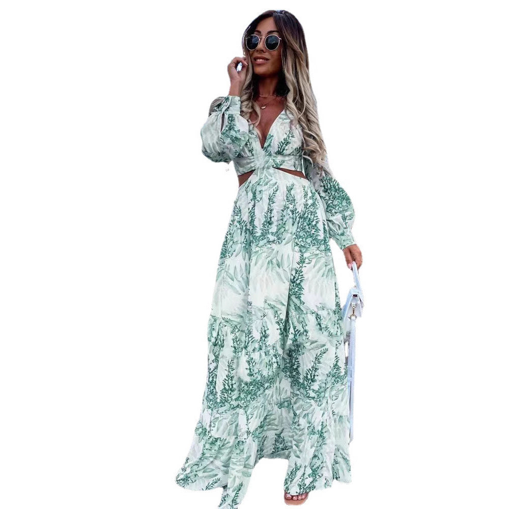 Damen Maxikleid mit verspieltem Schnitt und floralem Design Stalluxe