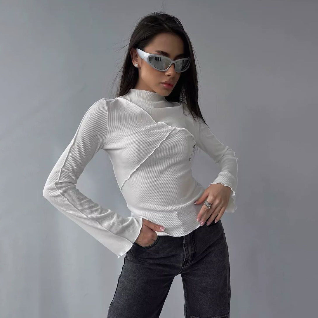 Damen eleganter, lässiger Langarmshirt Stalluxe
