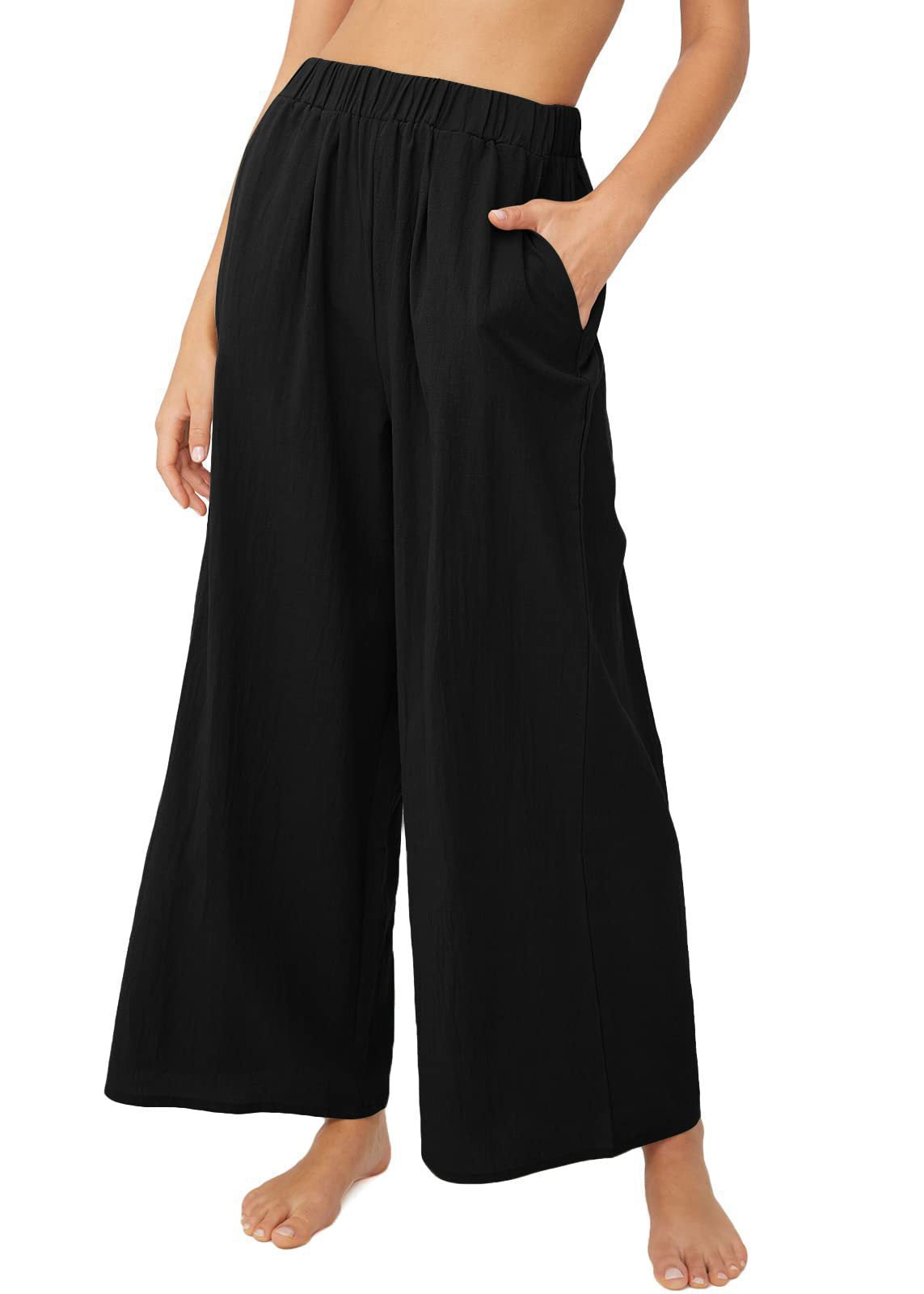 Damen Weite Beinform Entspannte Hose Stalluxe